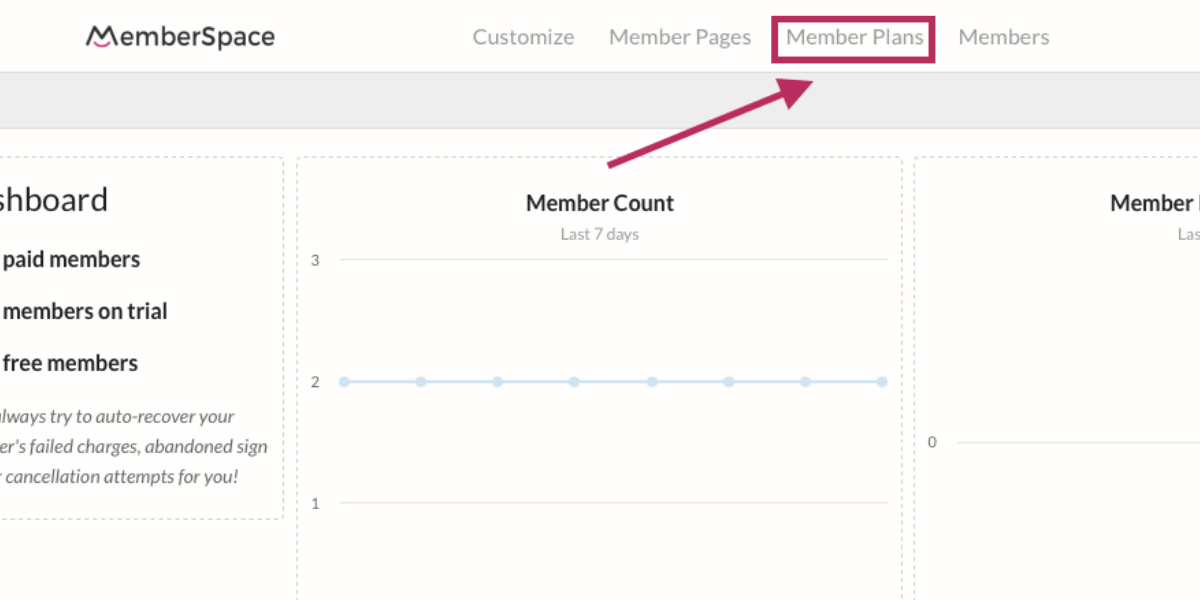 Member Plans Dashboard in MemberSpace