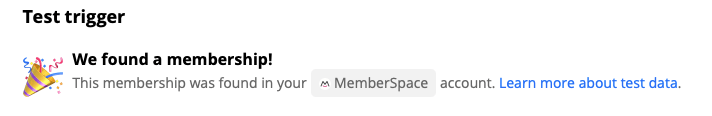 Test Trigger MemberSpace