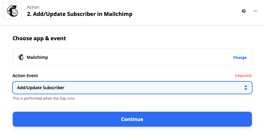 Add/update subscriber in Mailchimp