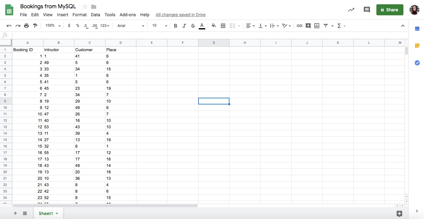 sql to csv