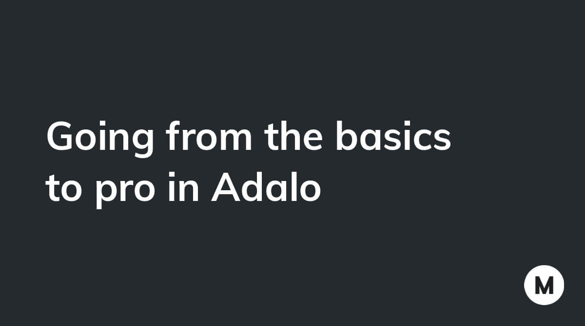 Going from the basics to pro in Adalo