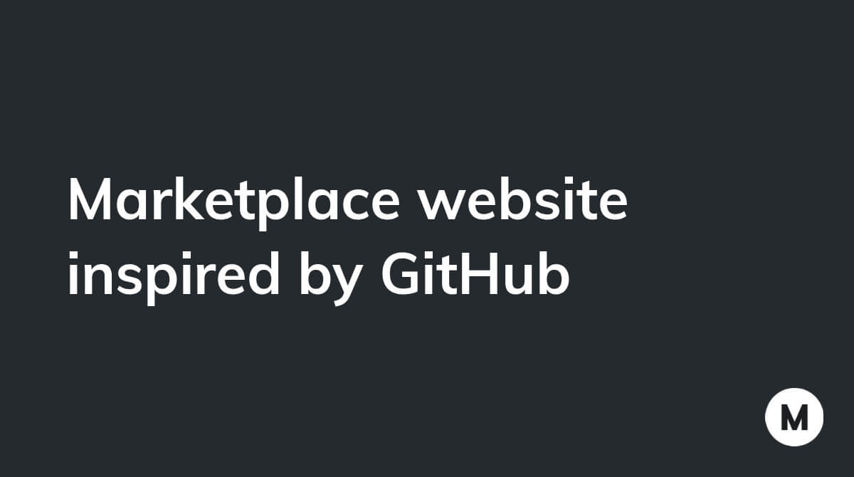 Marketplace website inspired by GitHub