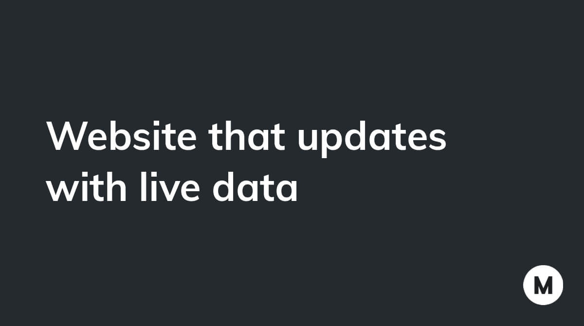 Website that updates with live data