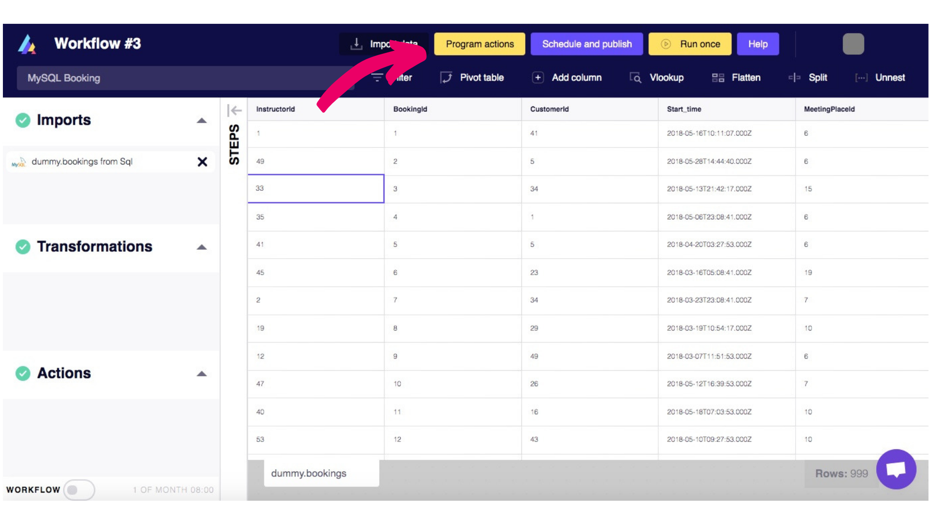 csv file export