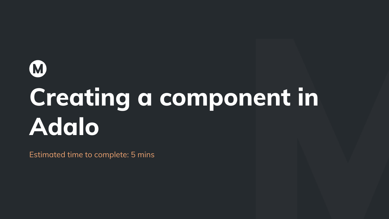 Creating a component in Adalo