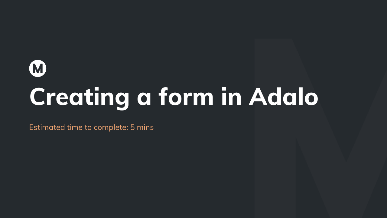 Creating a form in Adalo