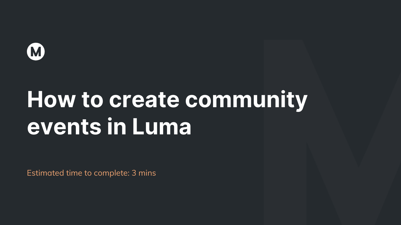 How to create community events in Luma