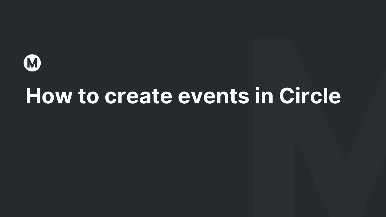 How to create events in Circle