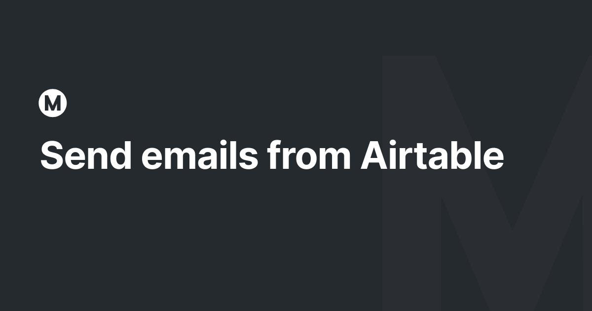 Send emails from Airtable