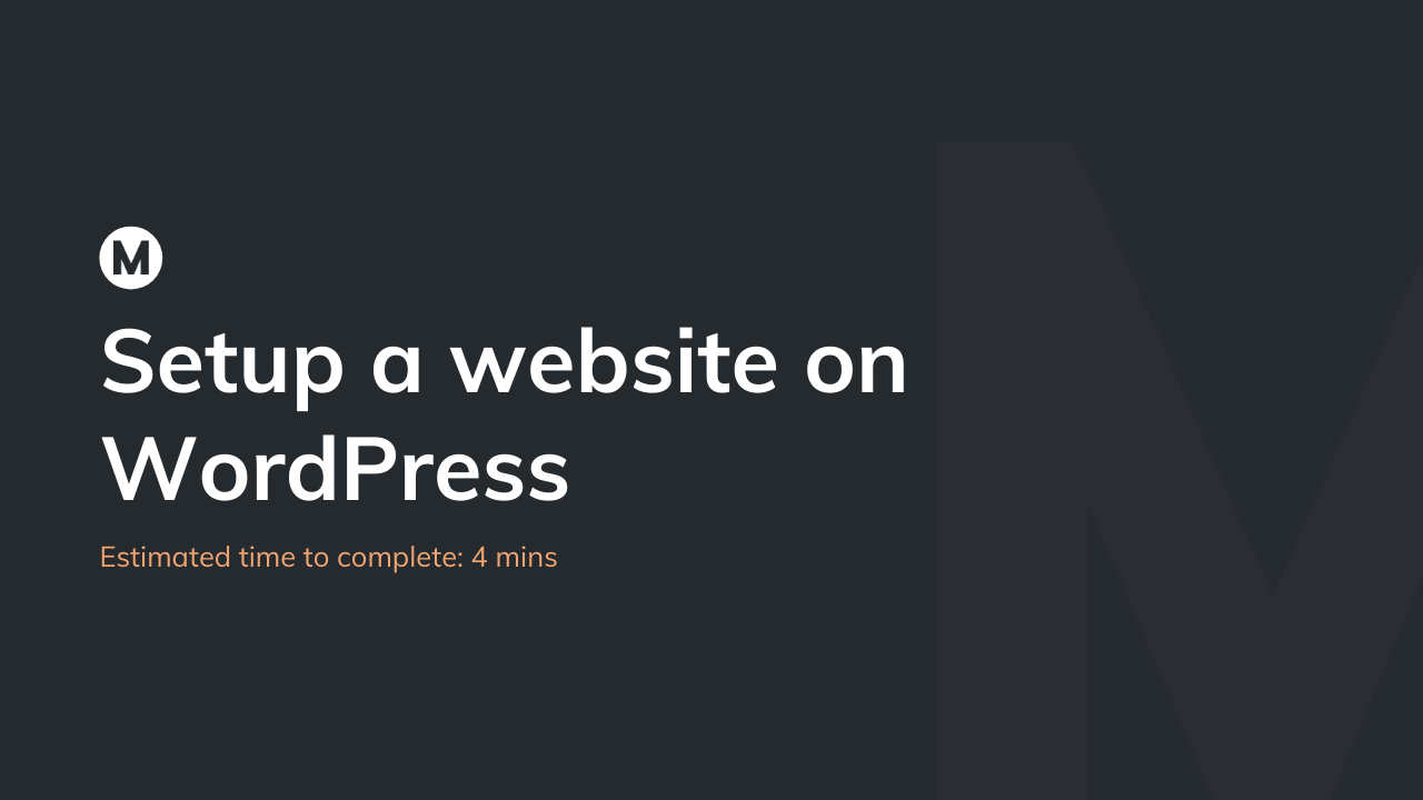 Set up a website on WordPress