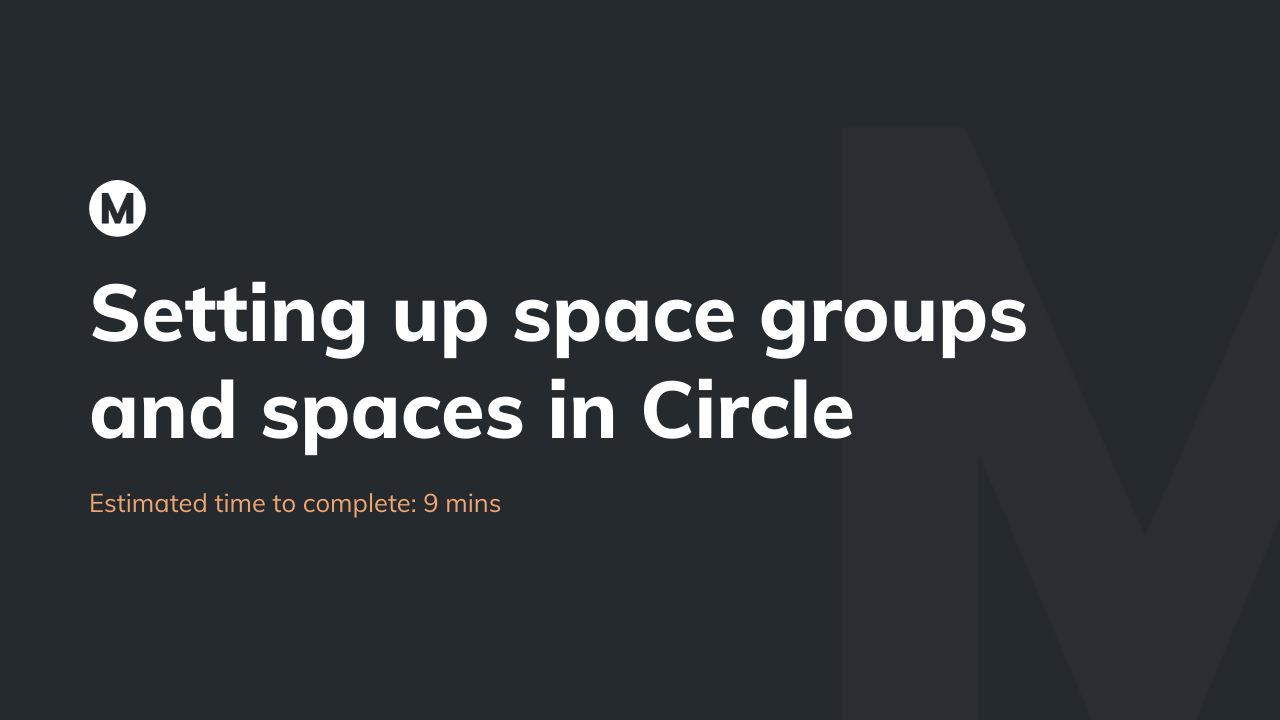 Setting up space groups and spaces in Circle