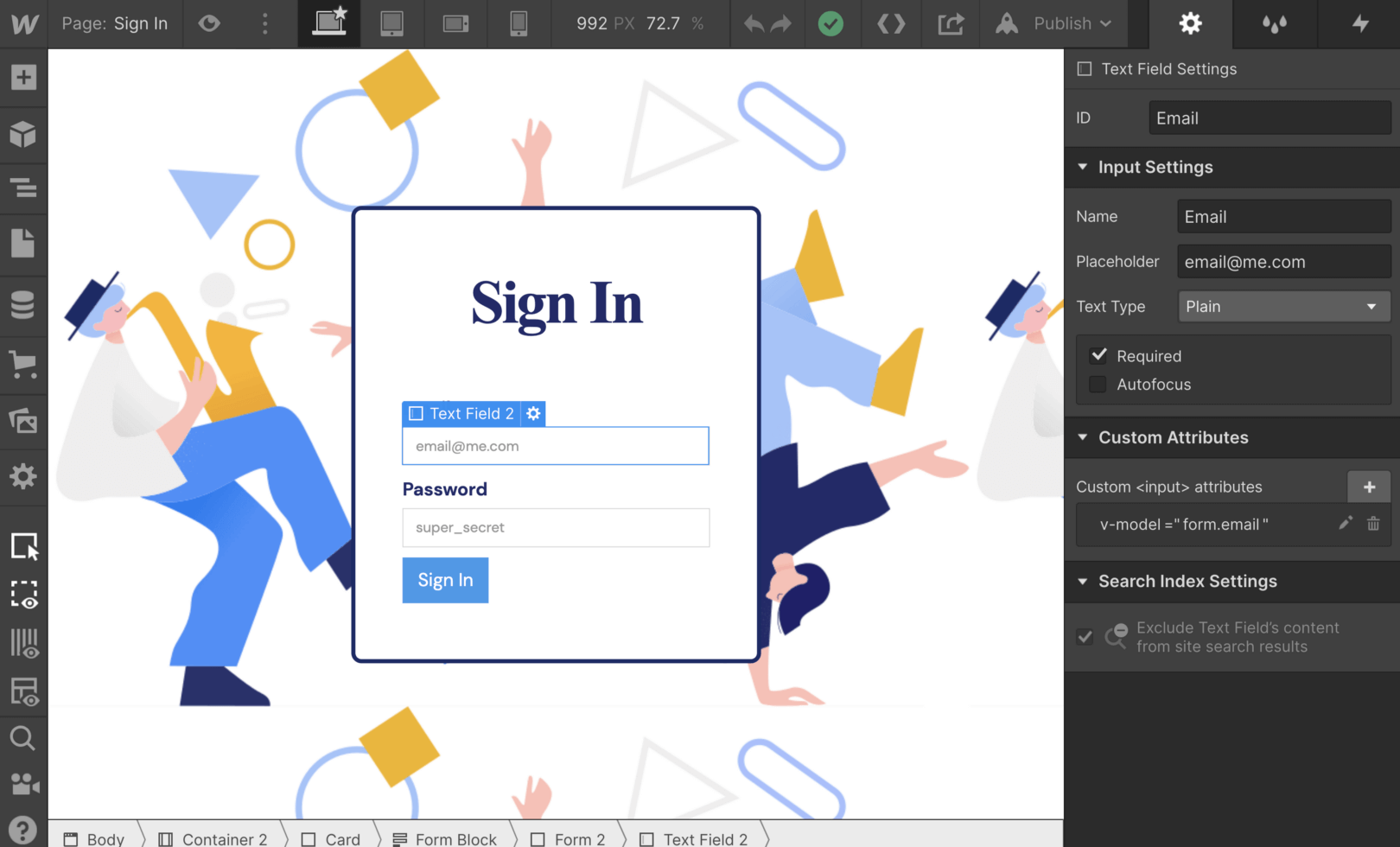 Setting up user profiles and authentication on Webflow with 8base